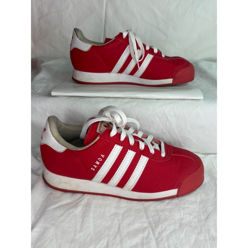 Adidas Samoa Red White Classic Athletic Sneakers Shoes Size 5